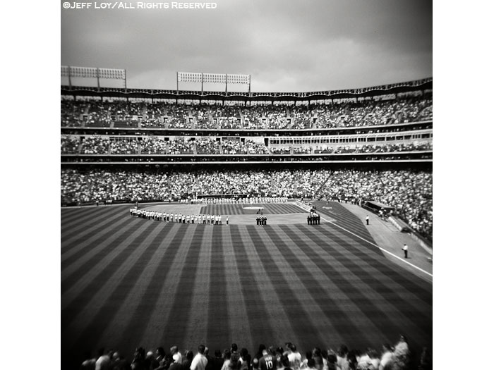 Opening Day at Rangers Ballpark in Arlington, Texas.